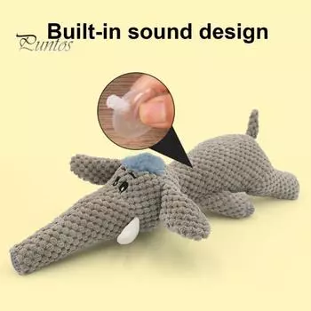 Писклявая игрушка для домашних животных, плюшевые игрушки для собак, устойчивая к укусам, интерактивная игрушка для собак, чистка зубов, мультяшный слон, волк, форма щенка, молярная жевательная игрушка зелёный