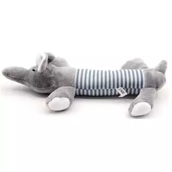 Писклявая игрушка для собак, плюшевая игрушка для щенков, маленькая собака, агрессивный жеватель серый