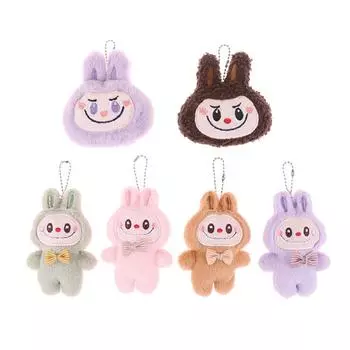 Писклявая плюшевая игрушка Лабубу с героями мультфильмов, кулон с монстрами, мягкая кукла, плюшевый брелок, брелок для ключей от автомобиля, рюкзак, сумка, декор