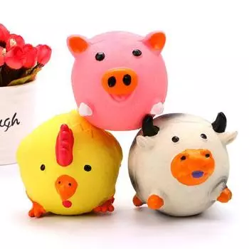 Писклявые игрушки для домашних животных, интерактивные латексные устойчивые к укусам звуковые игрушки в форме животных для собак Chick