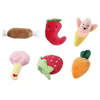Писклявые игрушки для жевания домашних животных Писк фруктов и овощей Игрушка со звуком Товары для животных DE Strawberry