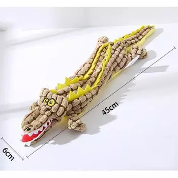 Писклявые плюшевые игрушки для собак, мятые плюшевые игрушки для собак-крокодилов без начинки, жевательная игрушка для собак, игрушки для щенков средних и больших собак, пищащие игрушки