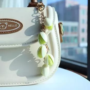 Pistachio Simulation Food Keychain Bag Pendant PVC Keychain Creative Food Series Pendant Women Style 1