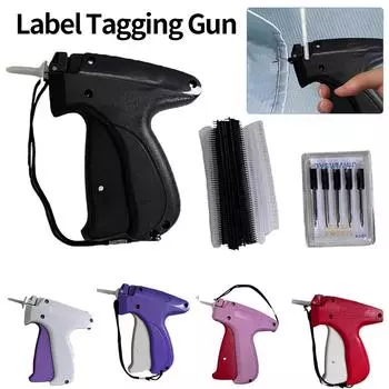 Пистолет для ценников с 6 иглами, мини-пистолет для стежка, пистолет для подгибки стежка, инструмент для стежка бирки для одежды, носков, шапок чёрный