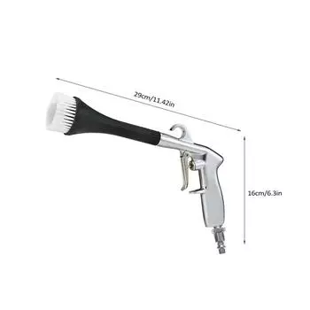 Пистолет для чистки автомобиля Пистолет для продувки под высоким давлением с 2 насадками Пистолет для продувки Tornador Пистолет для сухой мойки автомобиля с щеткой для чистки зелёный