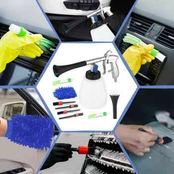 Пистолет для чистки салона автомобиля, пистолет для мойки 60 л 6 ~ 9 2 бар Набор для чистки автомобиля, очиститель сжатым воздухом, пистолет для мойки салона синий