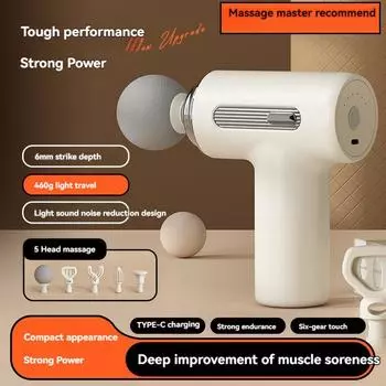 Пистолет для фасции, перезаряжаемый массажер для мышц для расслабления мышц, мини-пистолет для мышц, пистолет для пленки на шее, бесшумный электрический профессиональный уровень зелёный