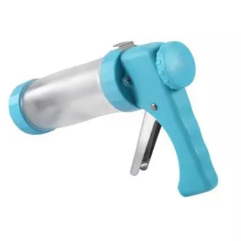 Пистолет для глазури Cookie Press Icing Gun - Машина для приготовления печенья с 16 дисками и 6 насадками для украшения тортов розовый