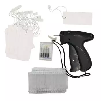 Пистолет для маркировки ценников на одежду + 5 игл + 1250 зазубрин + 20 бумажных бирок as described разноцветные