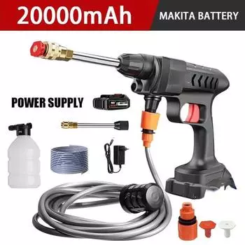 Пистолет для мойки высокого давления 1-30000 мАч, профессиональная машина для мойки автомобилей, подходит для очистки автомобиля, дома и сада EU plug(24VF) чёрный
