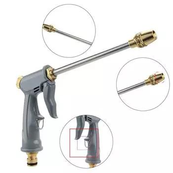 Пистолет для полива фруктовых деревьев с насадкой для шланга, сельскохозяйственный распылитель, регулируемый вращающийся распылитель, бытовой инструмент для мойки автомобилей серый