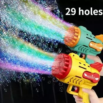 Пистолет для пузырей, детские игрушки, электрическое автоматическое мыло, светящаяся машина для пузырей, уличные игрушки для свадебной вечеринки, детский подарок на день рождения 165X165X80mm зелёный