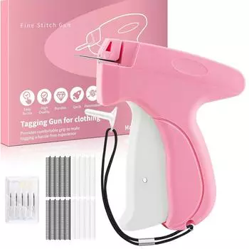 Пистолет для шитья одежды, мини-машинка для быстрой фиксации одежды для шитья, квилтинга, подшивания краев, пистолет для маркировки с 6 иглами, 1000 черных и 1000 белых застежек