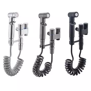 Пистолет-распылитель для унитаза с угловым клапаном, портативный с двойным управлением