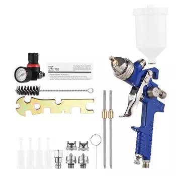 Пистолет-распылитель Geevorks HVLP, окрасочный пистолет, распылитель, распылитель, аэрограф с гравитационной подачей, инструмент для распыления краски синий