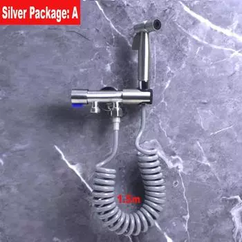 Пистолет-распылитель из нержавеющей стали 304, ручной распылитель для душа, набор для биде, ручной распылитель для унитаза, смеситель для биде, насадка для душа, самоочистка G1/2 серебряный