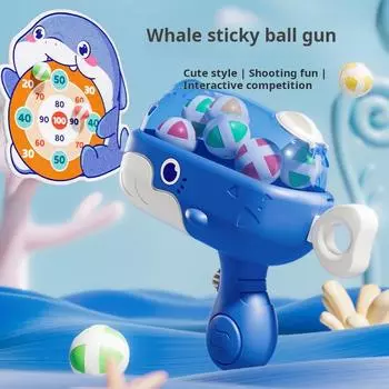 Пистолет с шариками «Кит», мишень с липкими шариками, дартс в помещении, пистолет с шариками «Динозавр» розовый