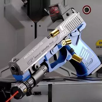 Пистолет USP для непрерывной стрельбы с лазерным прицелом, с отдачей от ствола, с мягкой пулей, игрушечный пистолет, пустое подвесное оружие, подарок для мальчиков