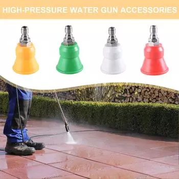 Пистолеты для мойки водой под высоким давлением, брызгозащищенная насадка, насадка из нержавеющей стали, твердый резиновый рукав, адаптер для веерной насадки красный