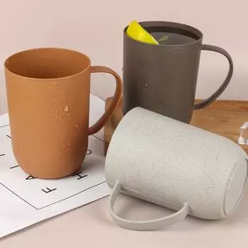 Питьевая кружка большой емкости посуда пищевой класс креативный простой студент для дома 400ML темно-оранжевого