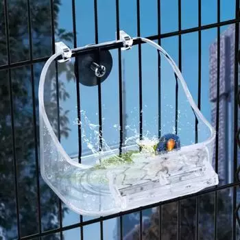 Питьевая вода для птиц, кормление, подвесная коробка для купания для птиц, аксессуары для клеток для купания синий