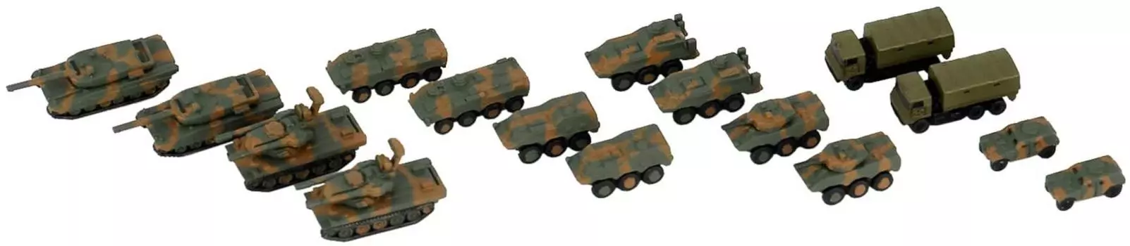 Pit Road 1700 MI Series Ground Self-Defense Force Vehicle Set 2 Metal Type 73 Medium Truck & Type 60 Armored Vehicle (2 of each) Plastic Model MI03SP