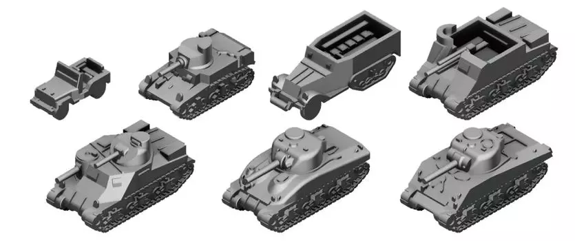 Pit Road MI Series Американский военный автомобиль Второй мировой войны Набор 1 Пластиковая модель MI07 1/700