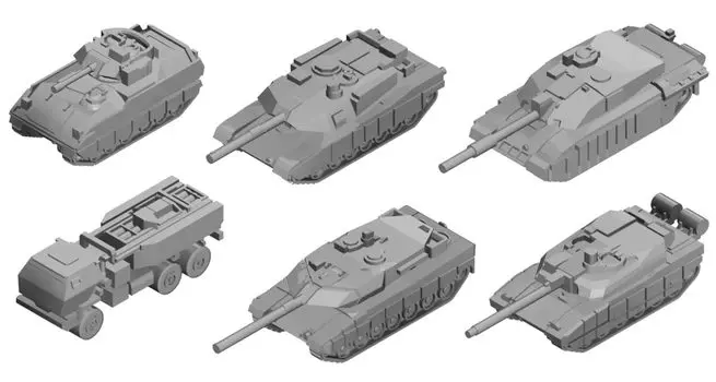 Pit Road MI Series Current Tank Set 1 Пластиковая модель MI09 1/700 World s (танк)