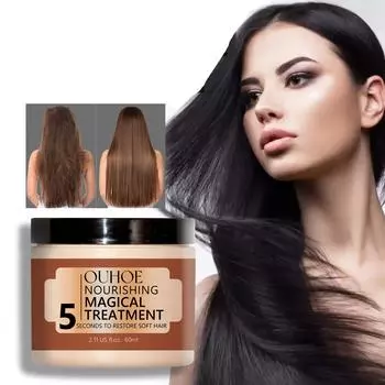 Питательная маска для волос 60 мл увлажняет и увлажняет волосы, делая их более гладкими и струящимися 60ml