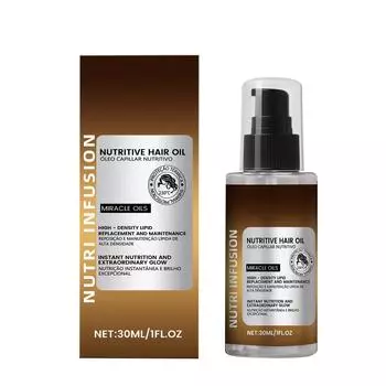 Питательное масло для поврежденных волос Увлажняющее масло для ухода за волосами Глубоко питает, чтобы уменьшить выпадение и сухость волос, 30 мл One Size коричневый