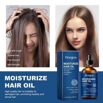 Питательное масло для волос, масло для роста волос, используется для поврежденных волос, вьющихся волос, вьющихся волос, сухой кожи головы, подходит для мужчин и женщин, 100 мл белый