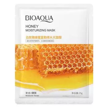 Питательные маски для лица Bioaqua Honey, увлажняющие, отбеливающие, сужающие поры, уход за кожей, обертывающая маска для лица