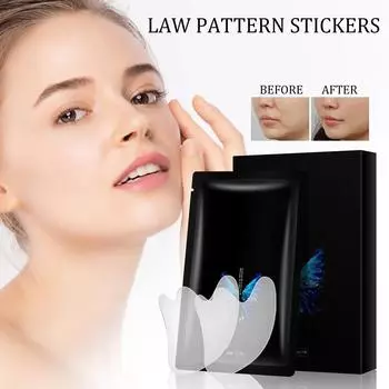 Питательные пластыри для лица, разглаживающие морщины. Патчи для носогубных складок. Маски для подтяжки лица с микродермабразией. Уменьшение морщин.8,5 мл.1 шт. One Size чёрный