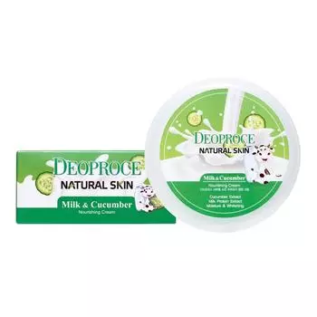 Питательный крем для лица и тела с экстрактом огурца и молока DEOPROCE NATURAL SKIN NOURISHING CREAM MILK CUCUMBER, 100 мл,