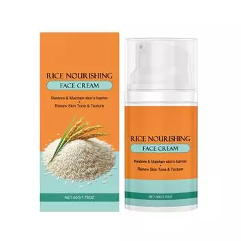 Питательный крем для лица с рисом подтягивает и питает кожный барьер, делая кожу более ровной и яркой. оранжевый