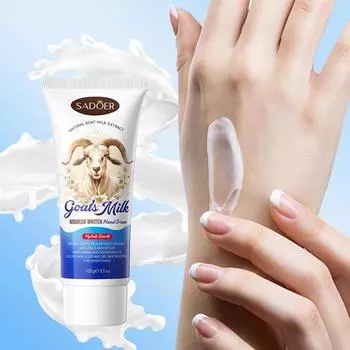 Питательный отбеливающий крем для рук с козьим молоком для осенне-зимнего ухода за сухой и увлажненной кожей рук 100g