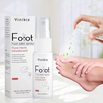 Питательный спрей для ног нежный и не вызывает раздражения, специально разработан для дезодорирования. 20ml