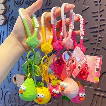 Pitaya Fruits Series Keychains Avocado Cartoon Simulation Avocado Keyring Bag Ornaments peach