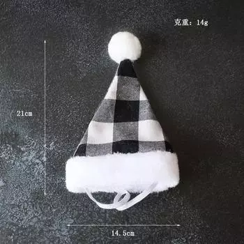 Питомец Шапка Санты Клетчатая Плюшевая Шапка Праздничная Декоративная Шапка Рождественская Шапка для Кошки Собаки