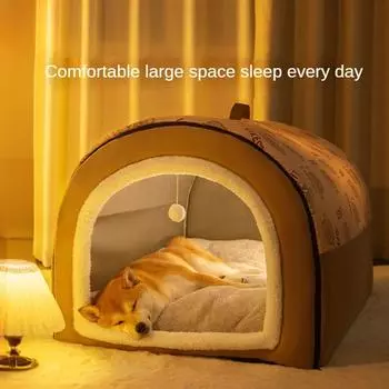 Питомник Four Seasons Универсальный питомник для собак Тип зимнего теплого съемного моющегося для собак малого и среднего размера Закрытое крупногабаритное кошачье гнездо S