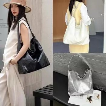 Pittot Bag Lady Commuter Tote Premium Style All-in-one Shoulder Bag Lady Underarm Bag чёрный