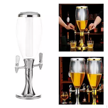 Пивная башня, Диспенсер для пива с патрубком, Стабильный настольный диспенсер для сока для напитков, Диспенсер для напитков, для серебряный