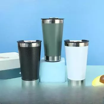 Пивная кружка из нержавеющей стали 304 с открывалкой для бутылок, двухслойная кофейная кружка с вакуумной изоляцией, автомобильная кружка 20oz чёрный