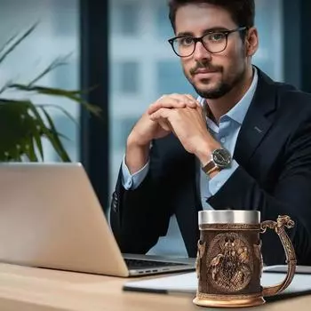 Пивная кружка, кофейная кружка из нержавеющей стали, креативная кружка, украшение для бара One Size кофейный