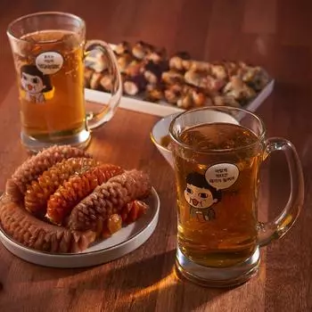 Пивная кружка LASSIETTE Character Siblings, 2 шт. (300мл) Стеклянная чашка Прозрачная 0.3qt(300ml)