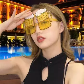 Пивная кружка, очки, забавные гибкие дужки, пролитая пивная кружка, дизайн чашки, реквизит, бутылка, забавные очки, товары для вечеринок зелёный