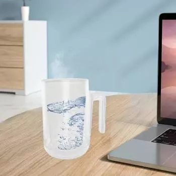 Пивная кружка с морозильной камерой, изолированная с ручкой, морозные охлажденные напитки, кубики льда не требуются, пластиковая чашка с морозильной камерой для пинты 500ML