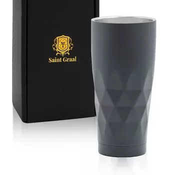 Пивная кружка, стакан, вакуумная изоляция, нержавеющая сталь, хайбол, подарок на день рождения, 660 мл [SaintGraal] для папы, для мужчин (Серый) серый