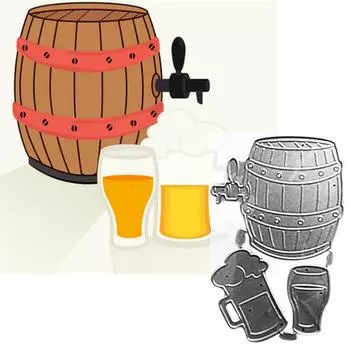 Пивная машина, бочонок для фестиваля пива, дизайн, стиль, металлические трафареты, сделай сам, скрапбукинг, тиснение, трафарет, бумага, шаблон для альбома серебряный
