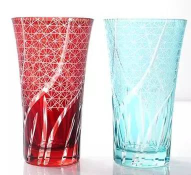 Пивной бокал Kiriko размера L, набор из двух пар Пивной бокал Kiriko, набор из 2 пар Пивной бокал, стильная подарочная коробка, чашка Kikutsugi, можно мыть в посудомоечной машине